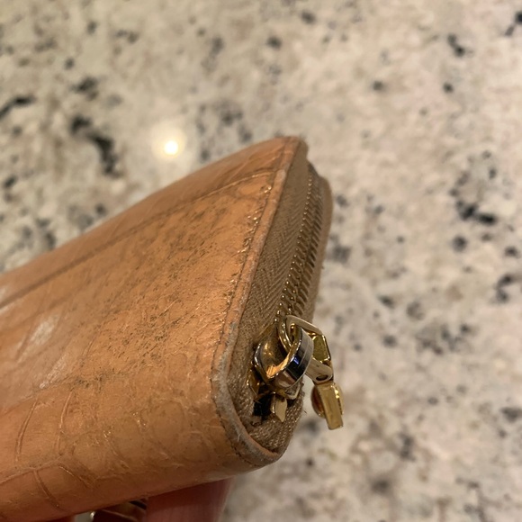 Miu Miu Tan Retired Croc-Embossed Wallet - Picture 9 of 15